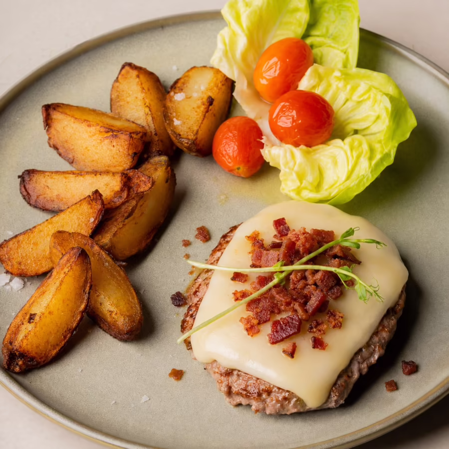 Organic veal burger