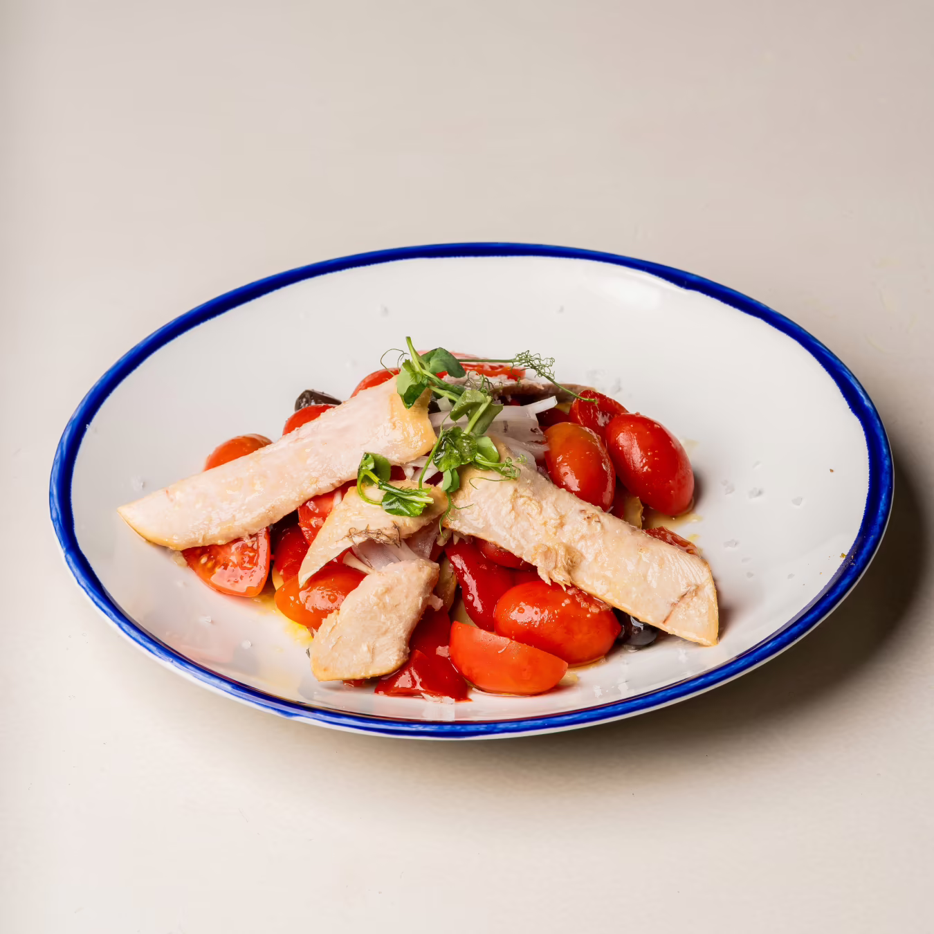 Salade de tomates et ventrèche de thon